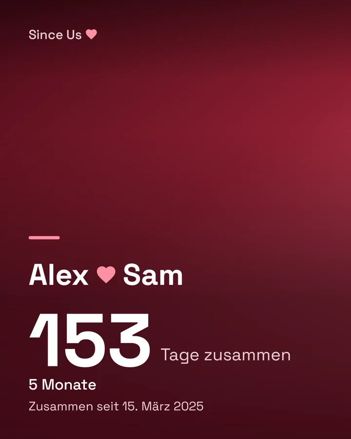 Teilen-Bild mit Namen und gemeinsamen Tagen